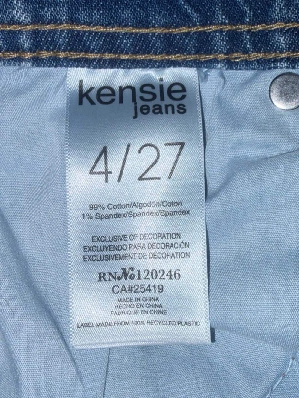 Kensie The Mila High-Rise Straight Jeans in Blue Denim